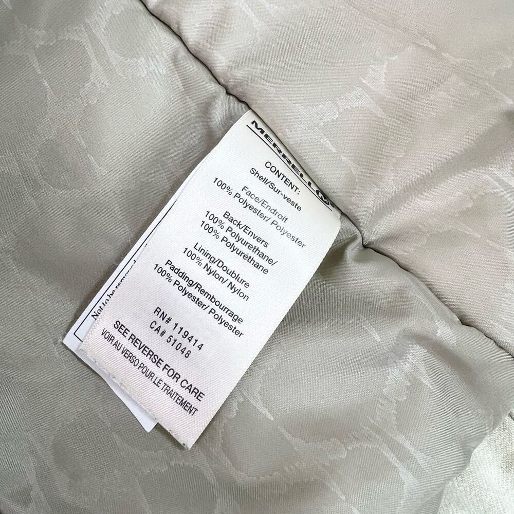 Merrell Hooded Coat Womens Medium Cream Lined Toggle Accent Opti-Shell Opti-Warm - Picture 6 of 12